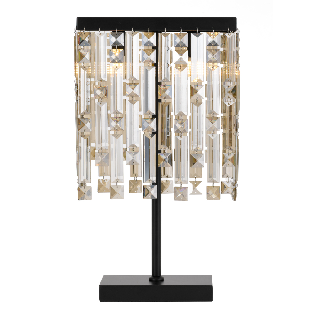 Celine Black Falling Crystals Feature Table Lamp