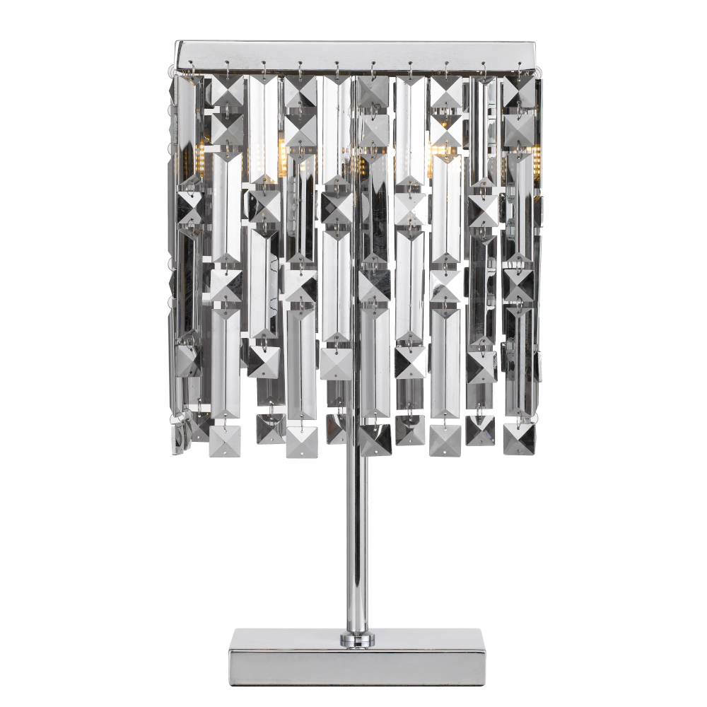 Celine Chrome Falling Crystals Feature Table Lamp