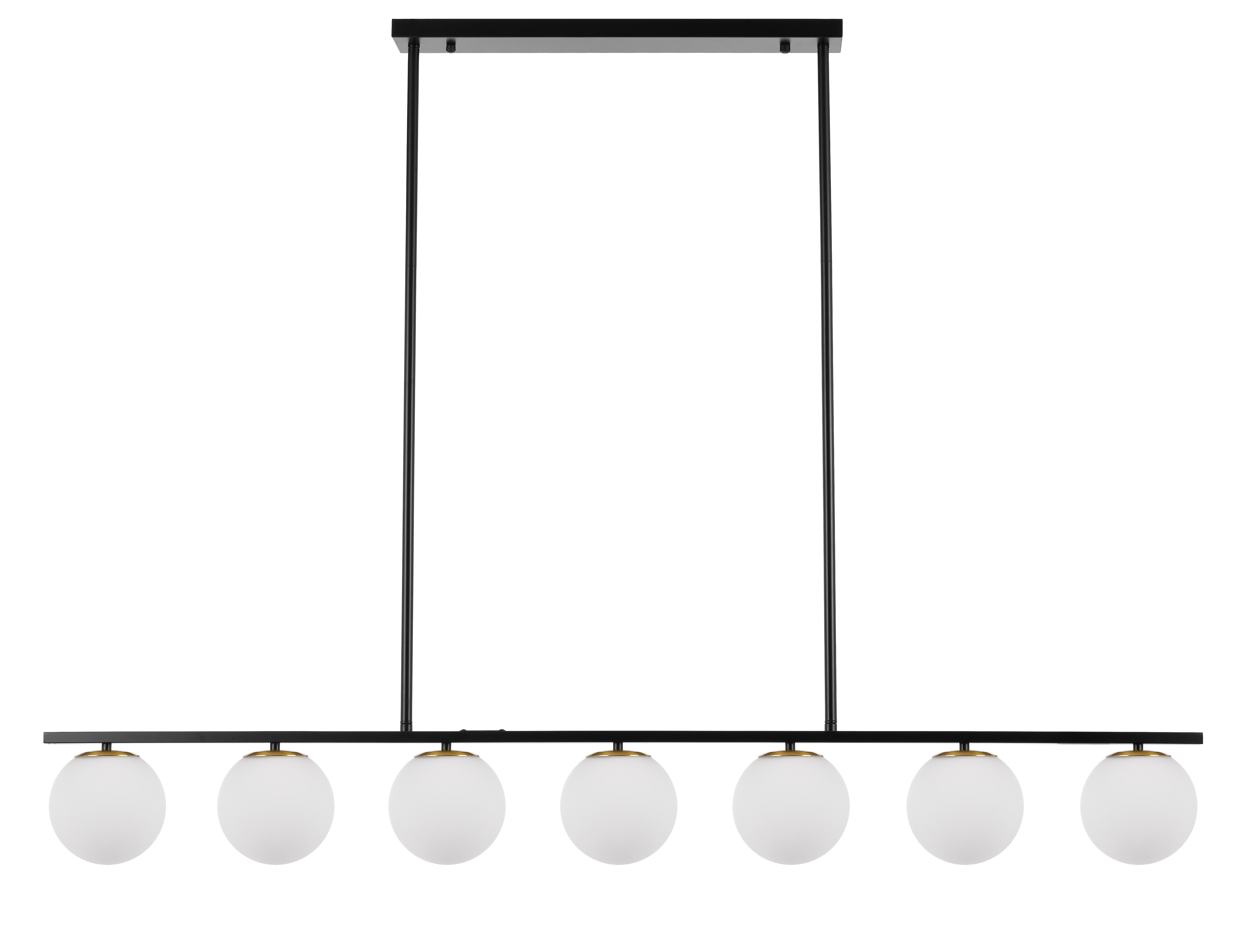 Martin 7 Light Black Opal Matt Glass Linear Pendant
