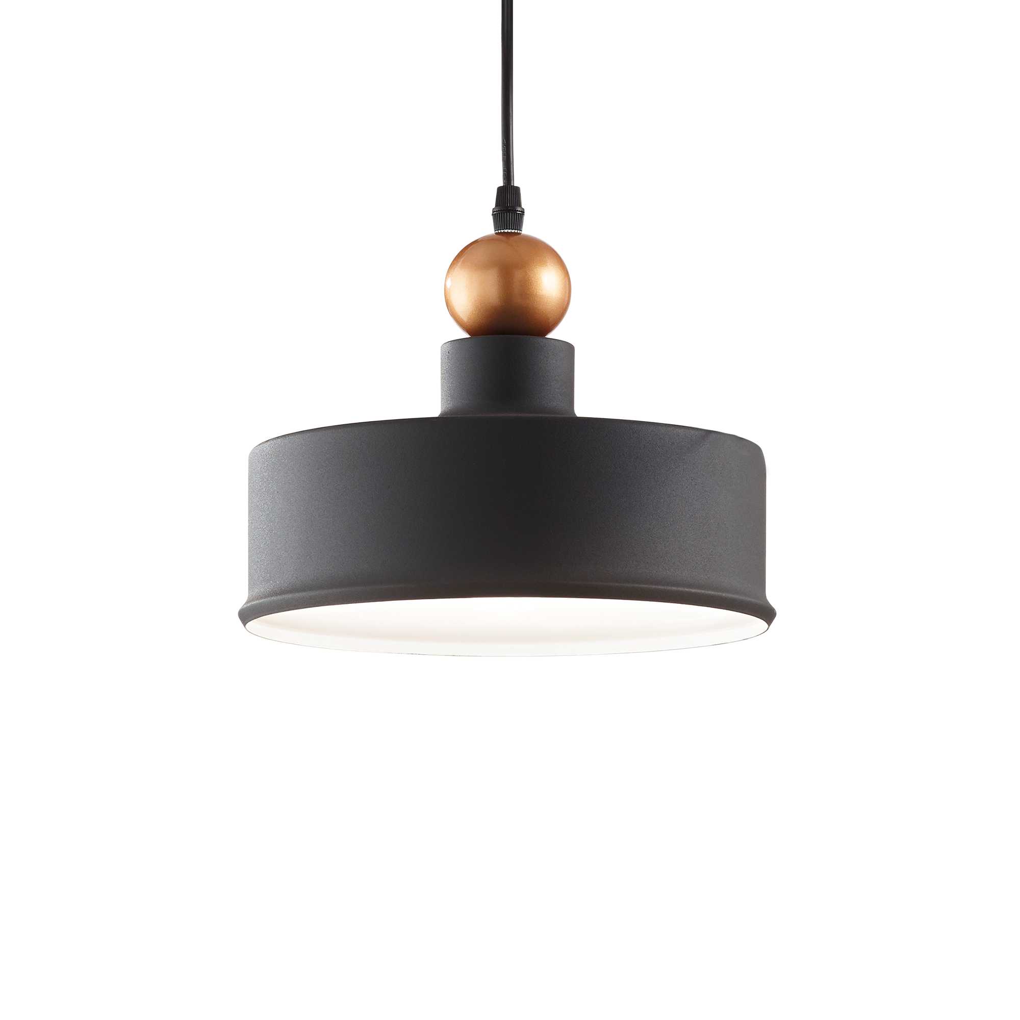 Triade Grey and Gold Drum Pendant Light