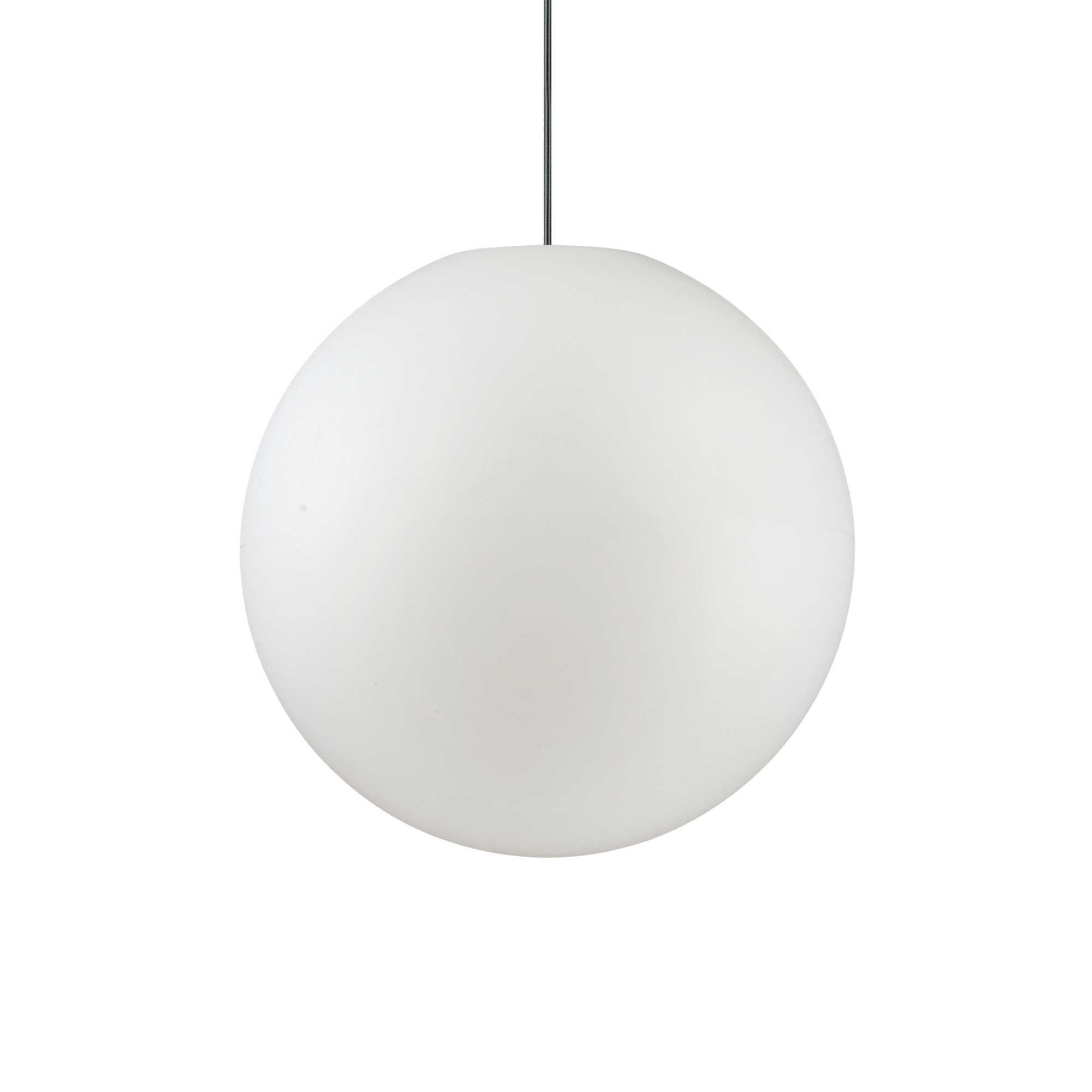 Sole White Round Ball Outdoor Pendant Light