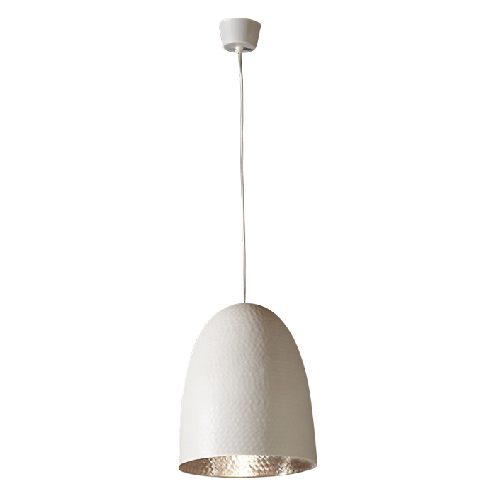 Dolce Beaten White Silver Pendant Light