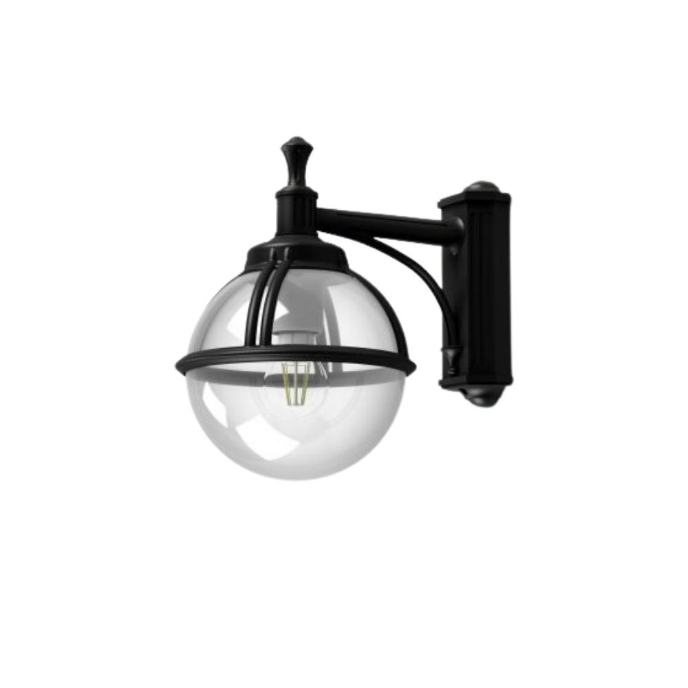 Boreal 4 Black Aluminium Round Shade Down Wall Light