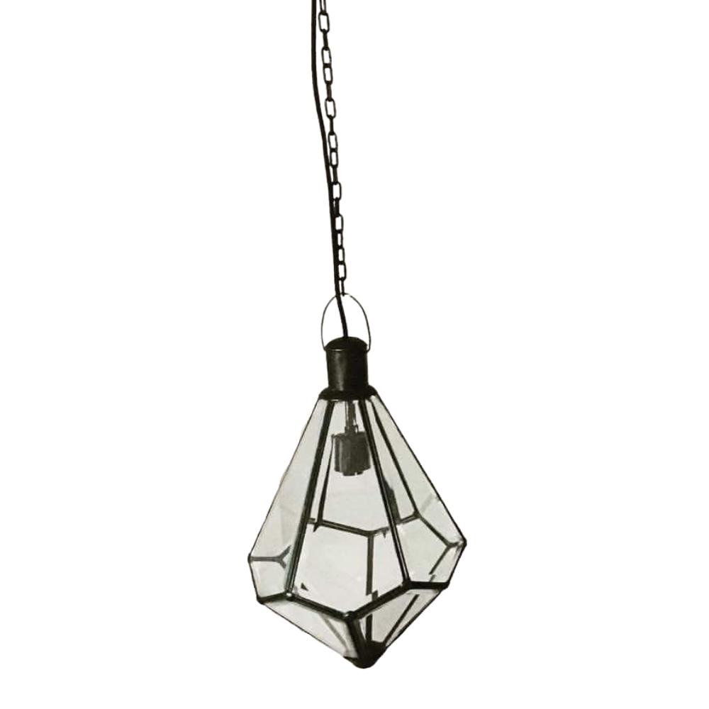Havana Antique Brass Glass Lantern Pendant