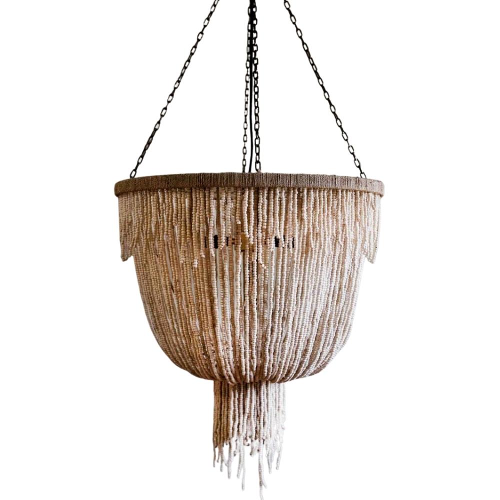 Mombasa Natural Wood Beads Country Chandelier