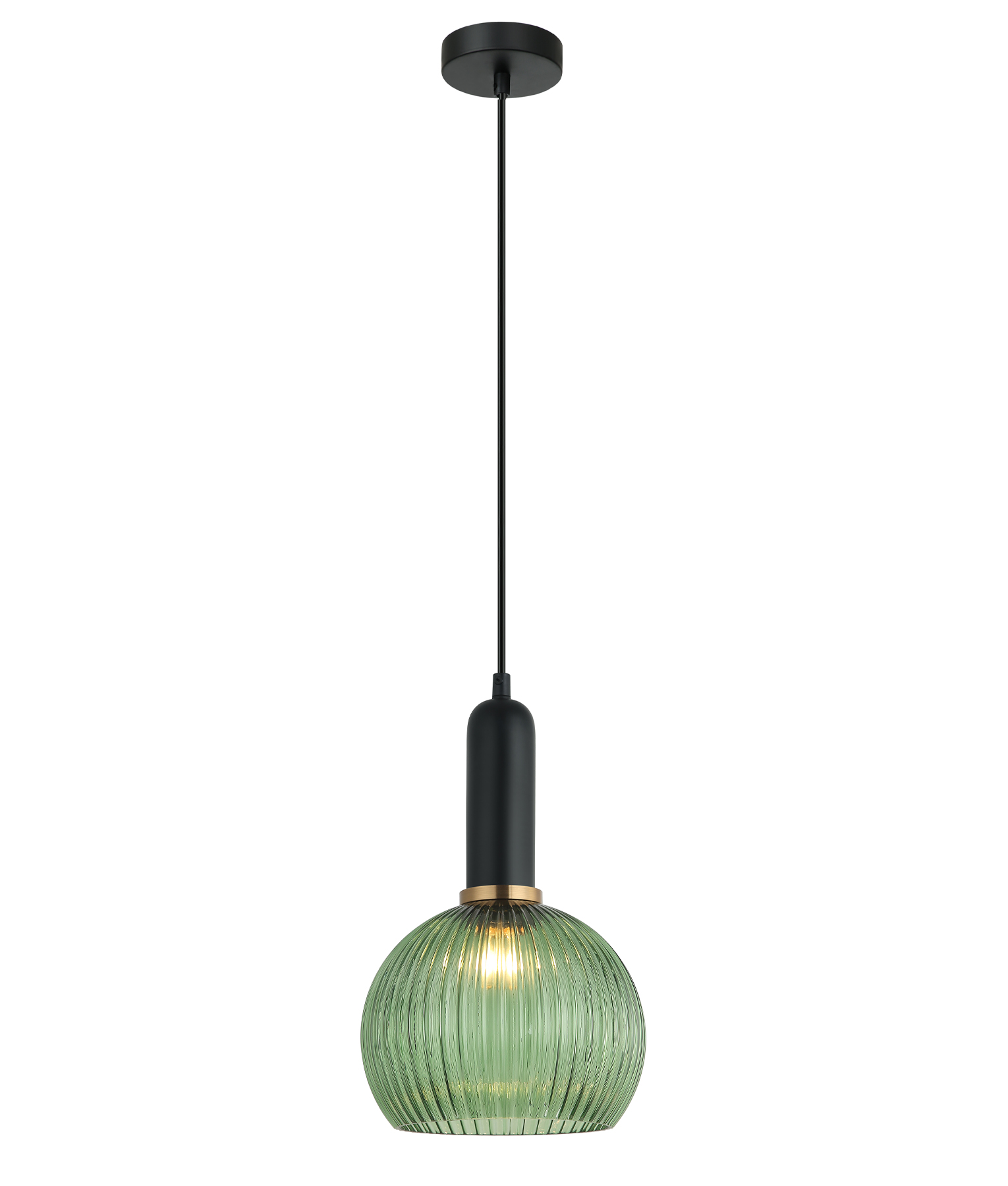 Valencia Green Ribbed Wine Glass Pendant