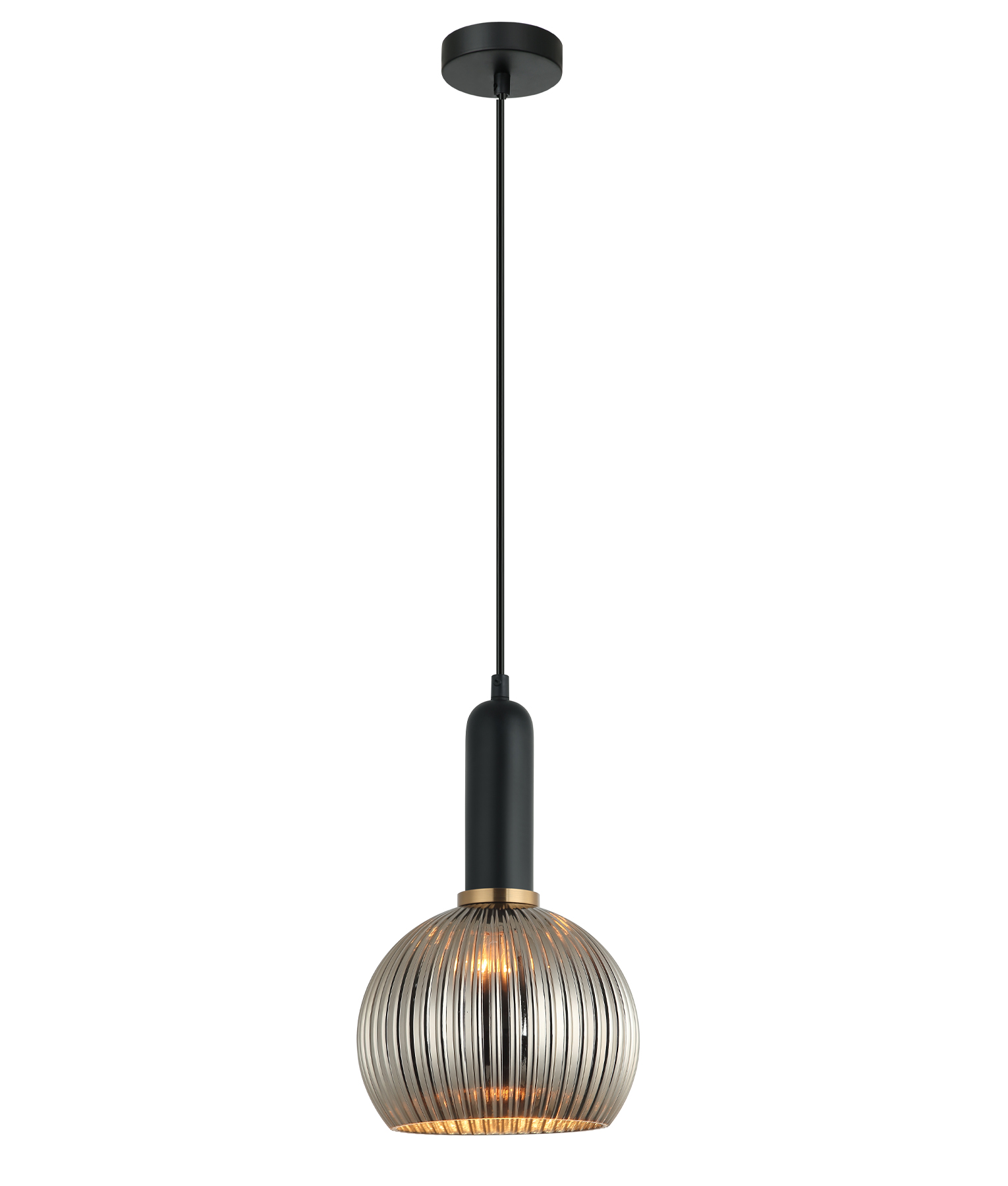 Valencia Chrome Ribbed Wine Glass Pendant