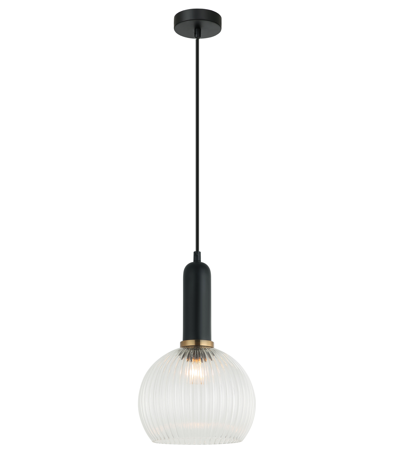 Valencia Clear Ribbed Wine Glass Pendant