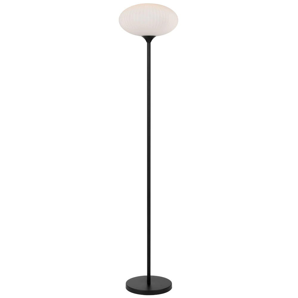 Norilsk Black Opal Matt Ribbed Glass Floor Lamp