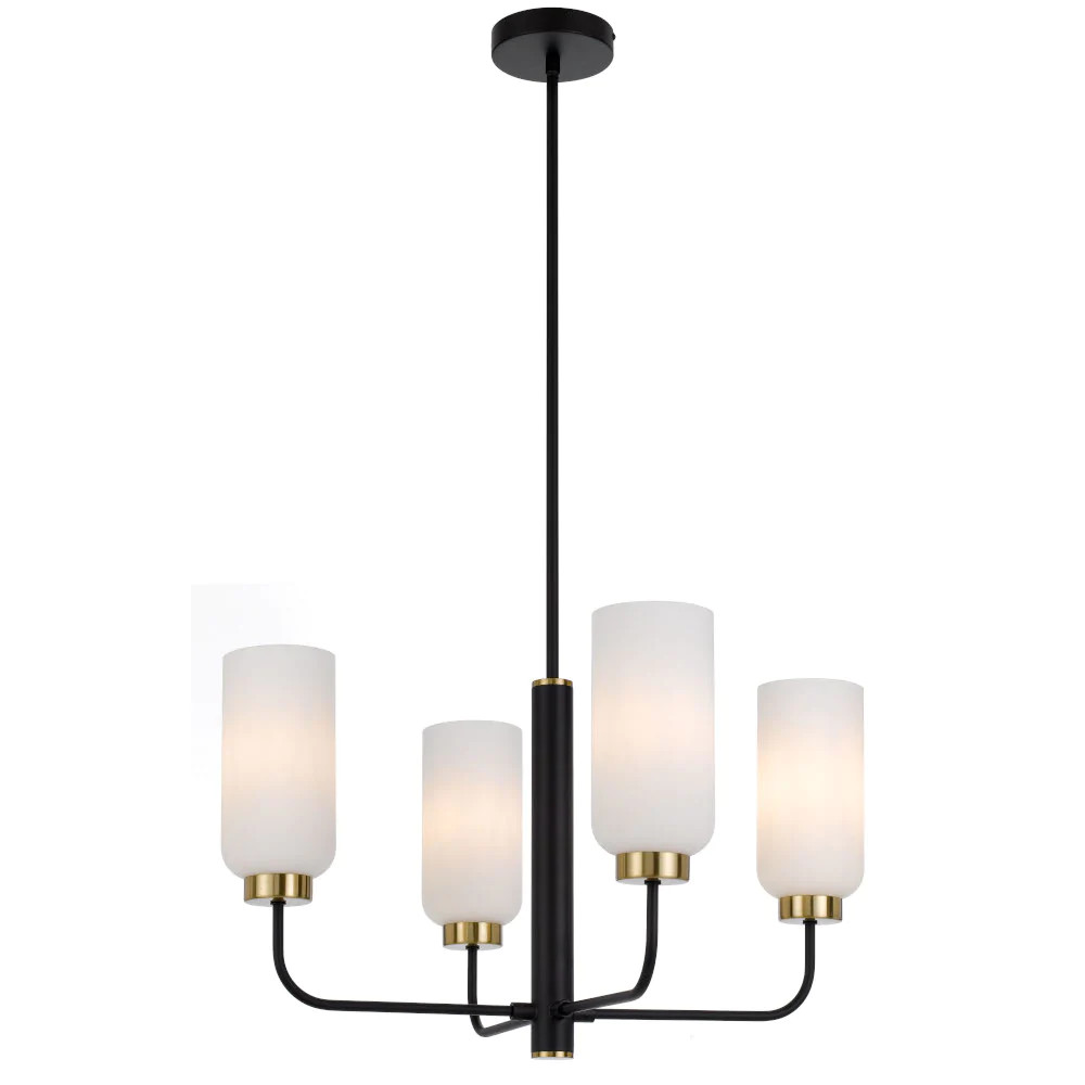Sabrina 4 Light Black Opal Narrow Pendant Chandelier