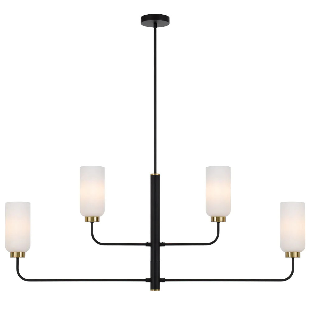 Sabrina 4 Light Black Opal Long Arm Pendant Chandelier