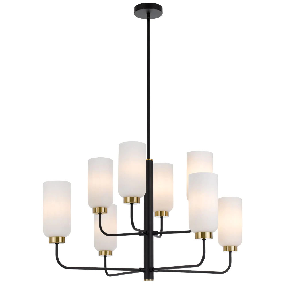 Sabrina 8 Light Black Opal Two-Tier Pendant Chandelier