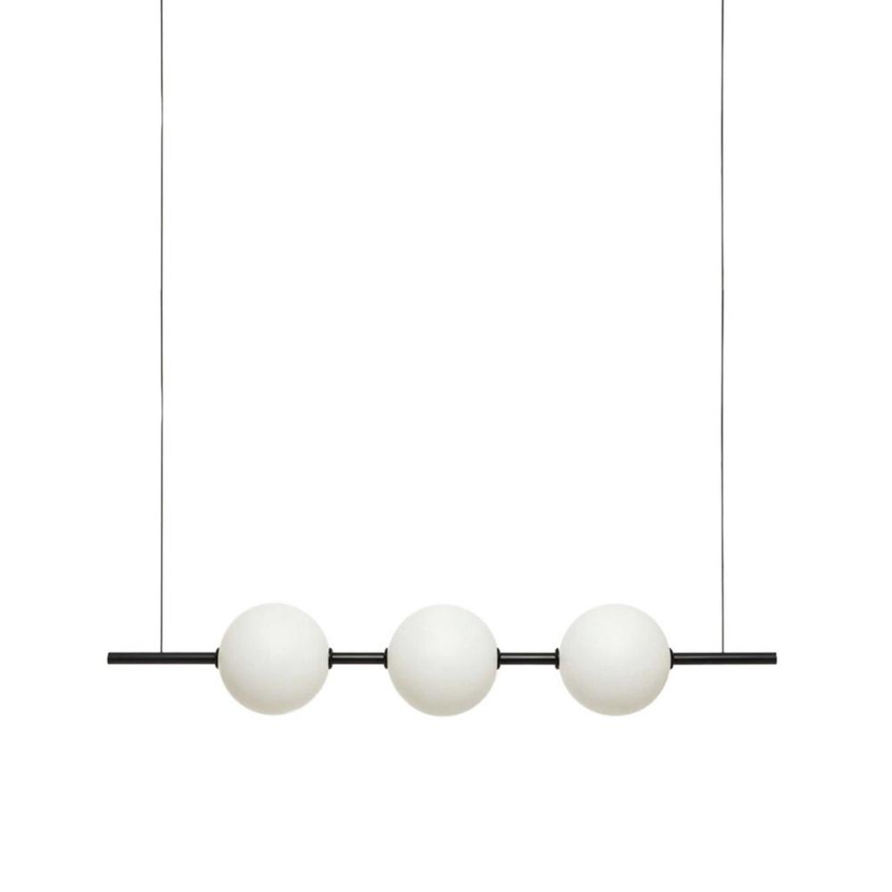 Penelope Black Opal Matt Round Glass LED Pendant