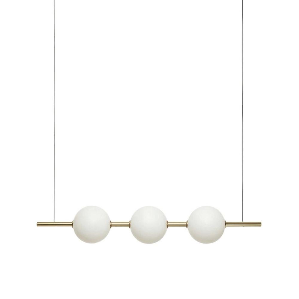 Penelope Gold Opal Matt Round Glass LED Pendant