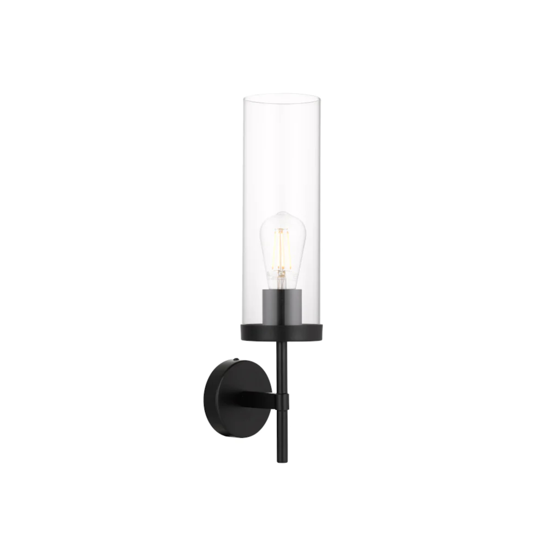 Granger Black Clear Glass Art Deco Wall Lamp