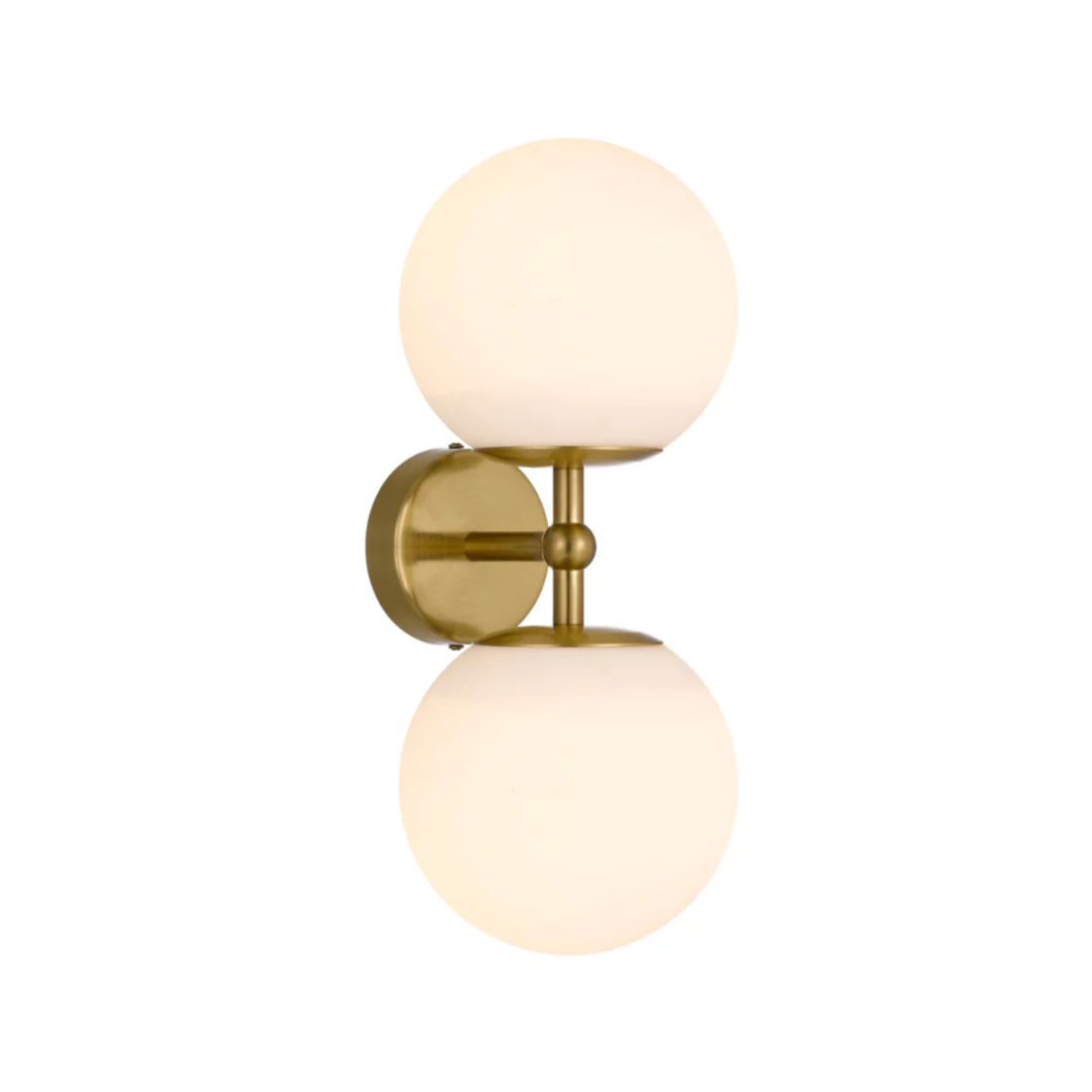 Erin Gold Opal Glass Spheres Modern Twin Wall Light