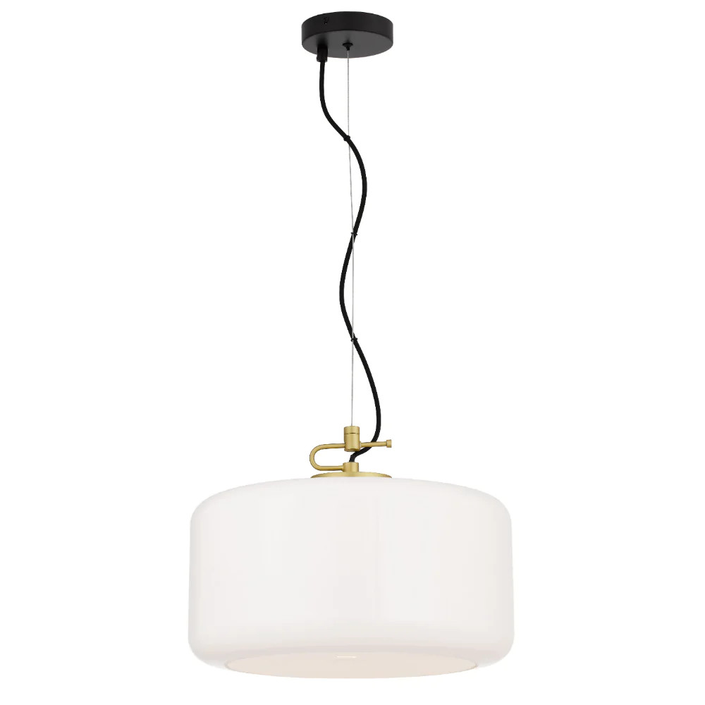 Karen Brass Opal Glass Pendant Light