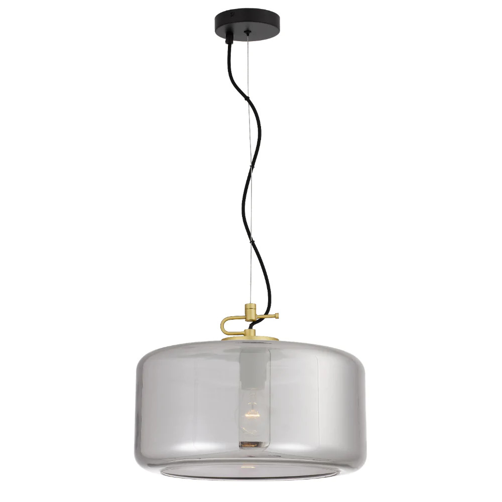Karen Brass Smoke Glass Pendant Light