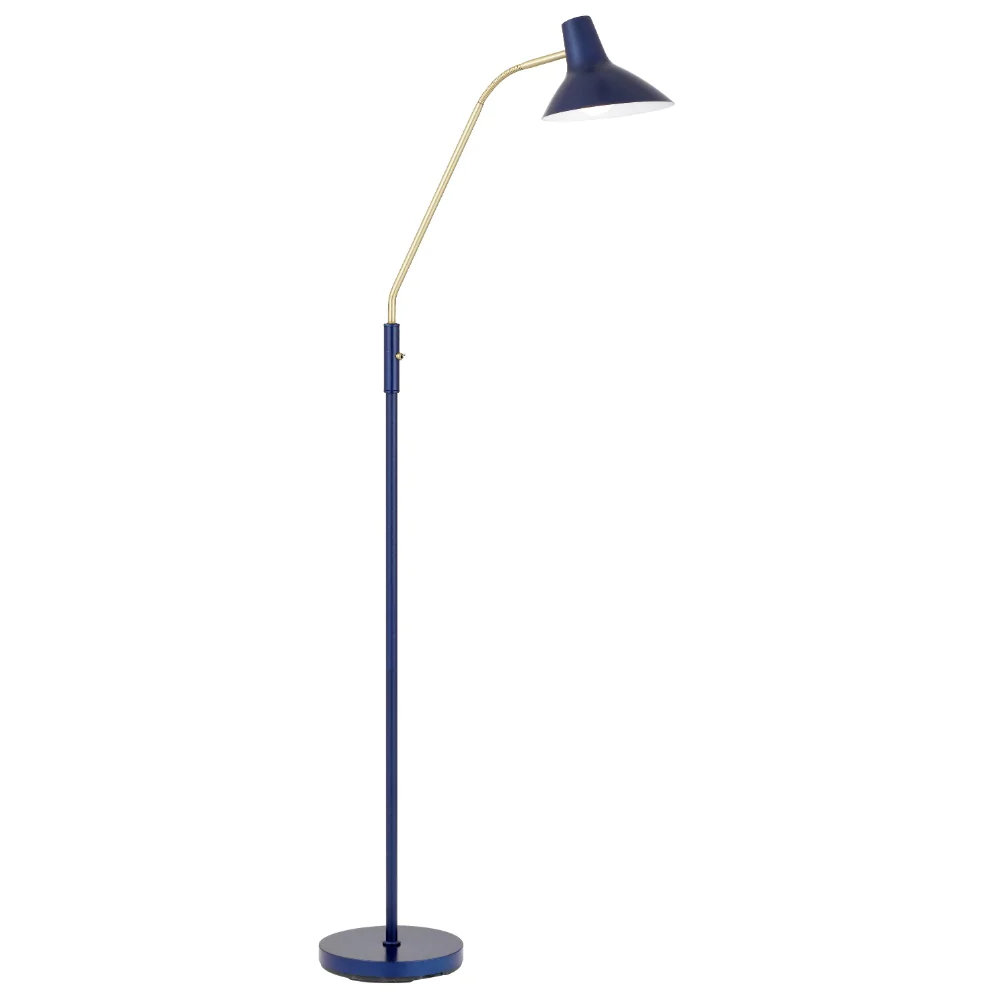 Farrah Blue Mid-Century Modern Adjustable Floor Lamp