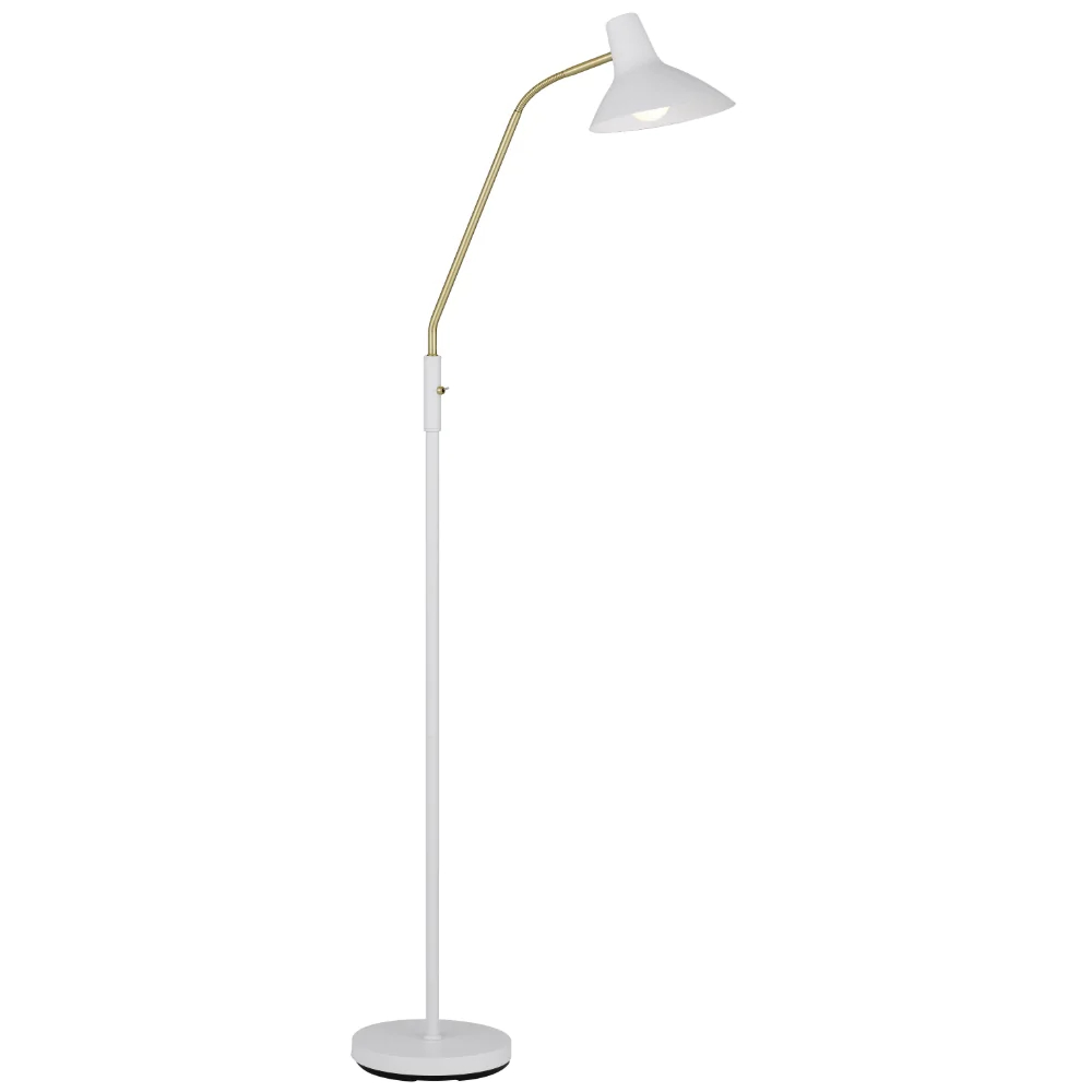 Farrah White Mid-Century Modern Adjustable Floor Lamp