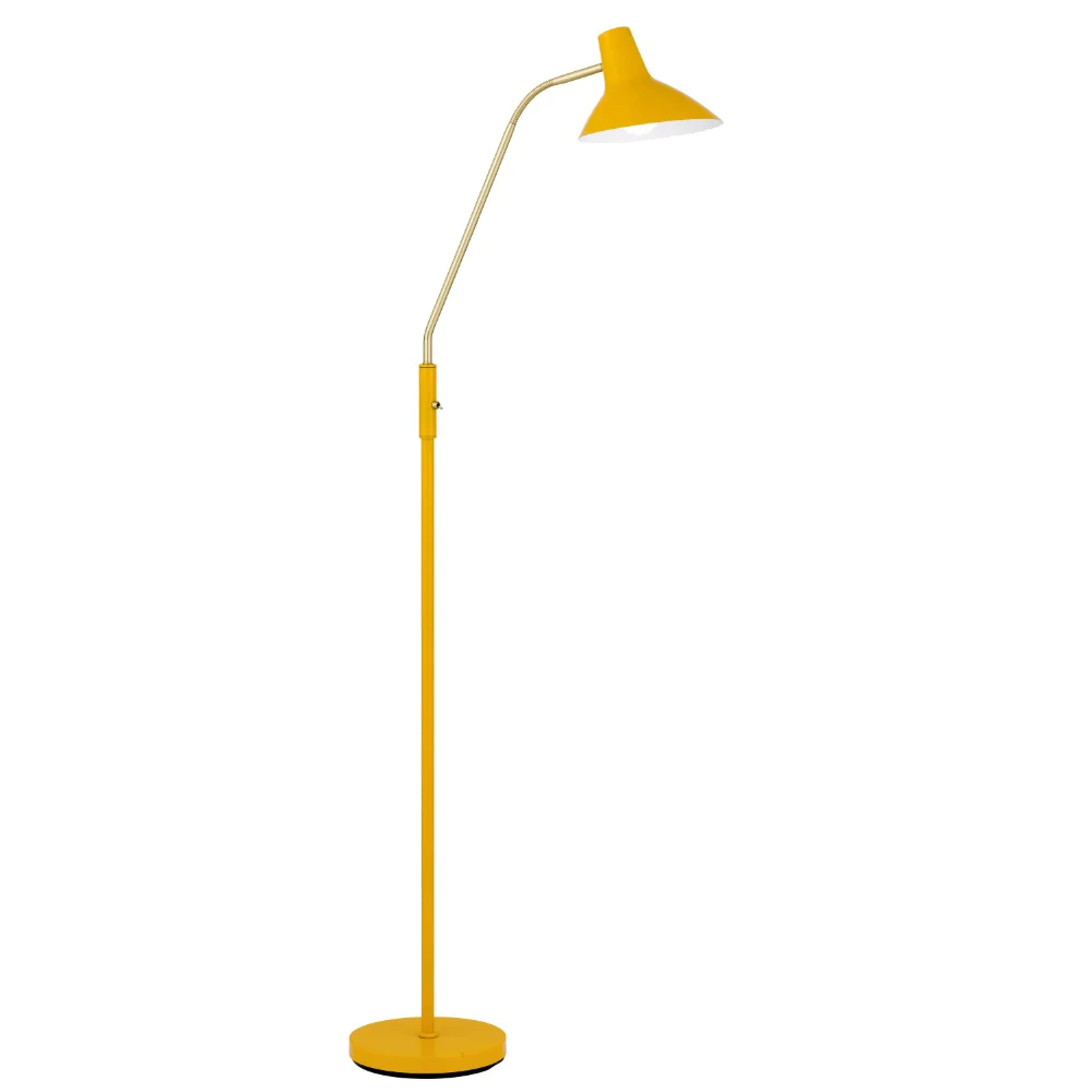 Farrah Yellow Mid-Century Modern Adjustable Floor Lamp