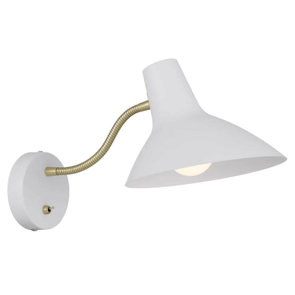 Farrah Short Arm White Reading Wall Light