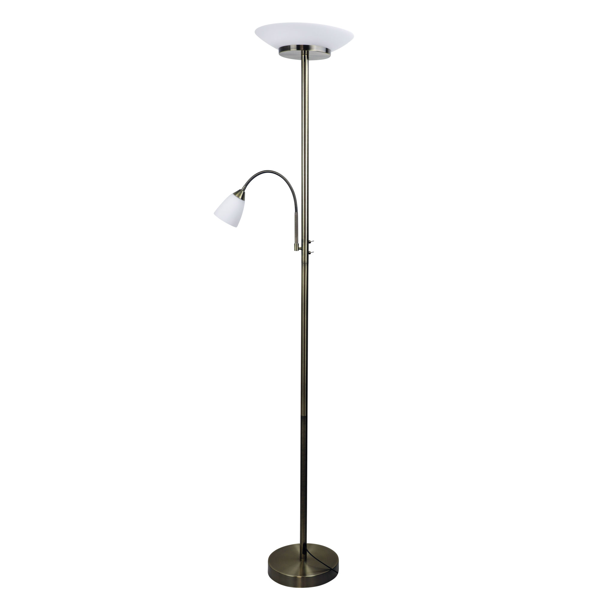 Siera Mother & Child LED Antique Brass Floor Lamp