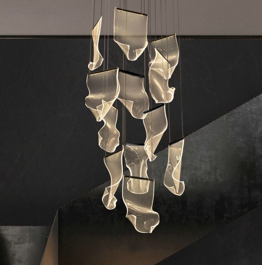 Tiss Black 12 Light LED Pendant Chandelier