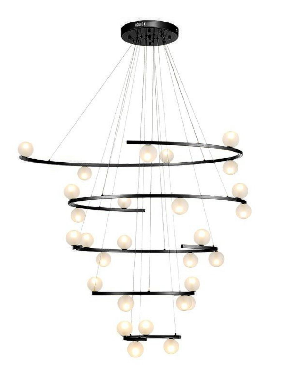 Kendall 5 Ring Black Pendant Chandelier