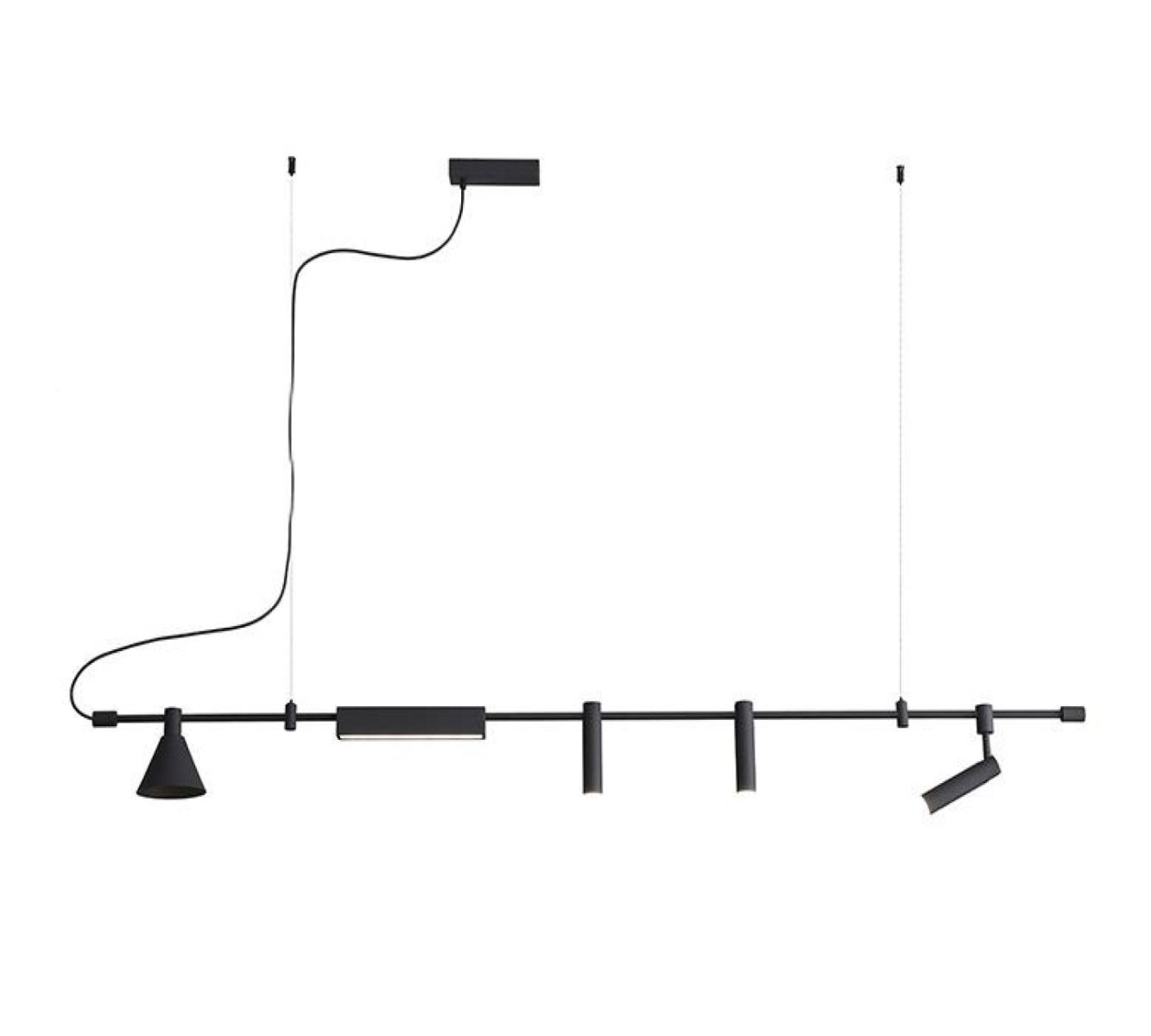 Barrel Black Metal Multispot LED Pendant Light