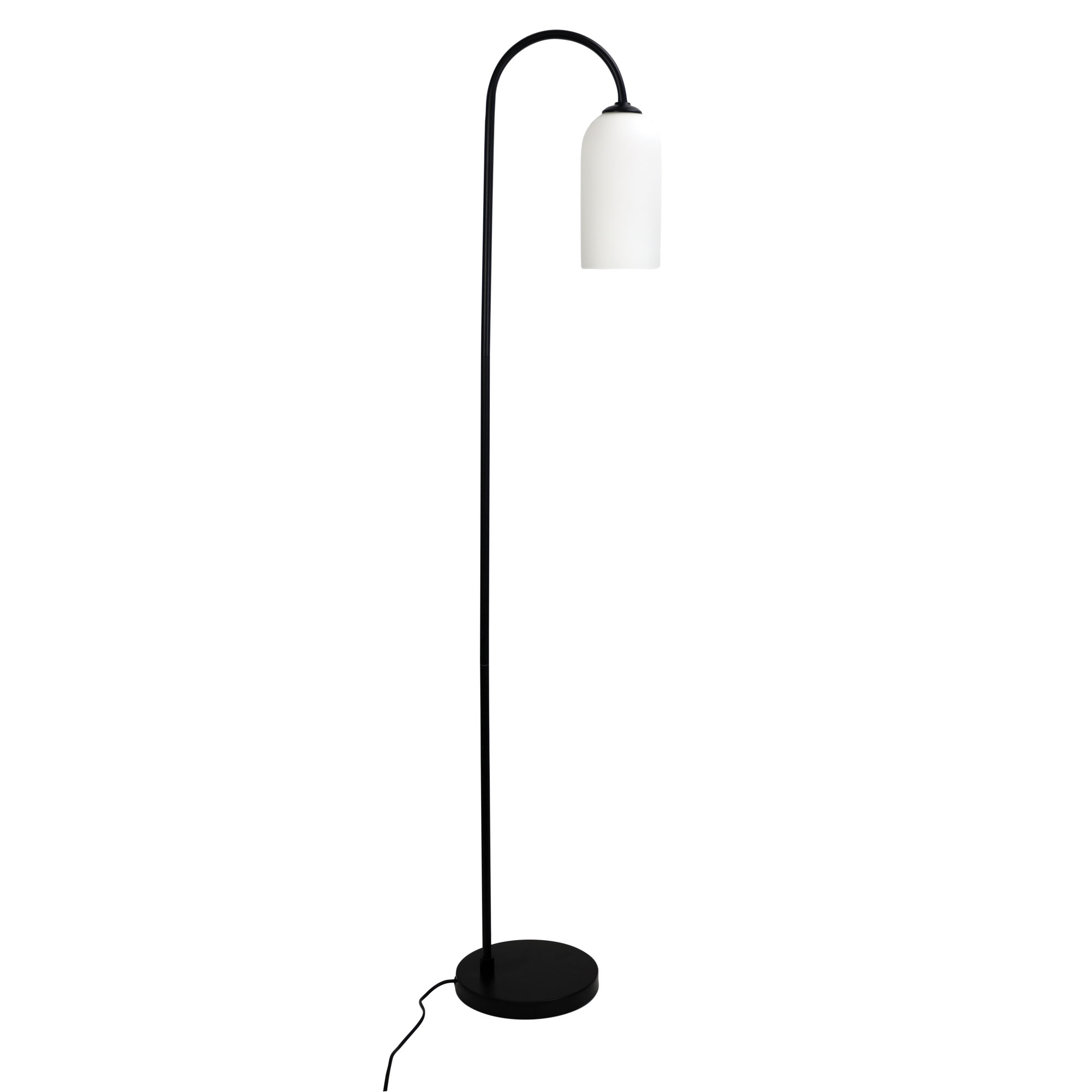 Eveline Black Opal Matt Glass Arch Floor Lamp
