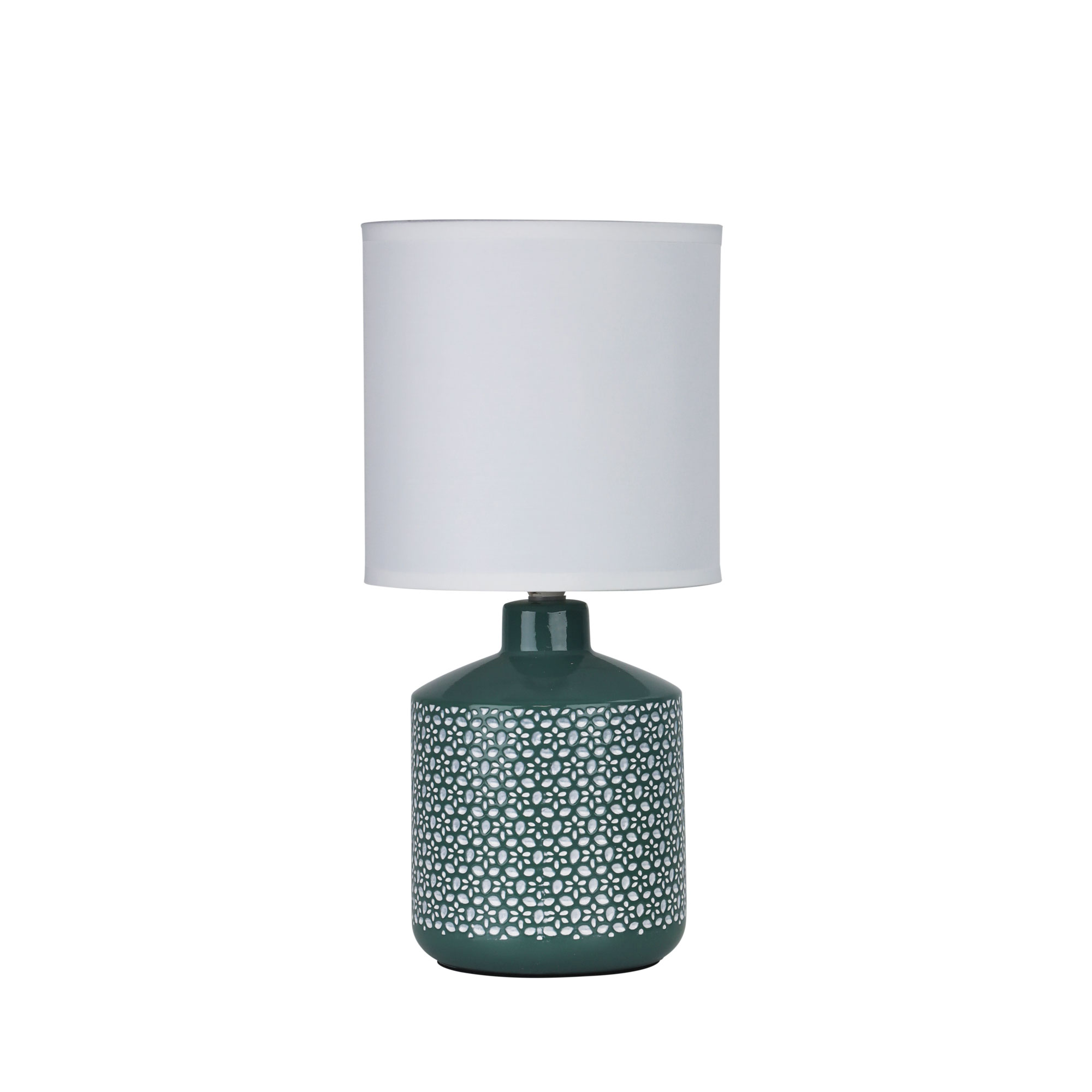 Clinton Glossy Green Ceramic Bedside Table Lamp