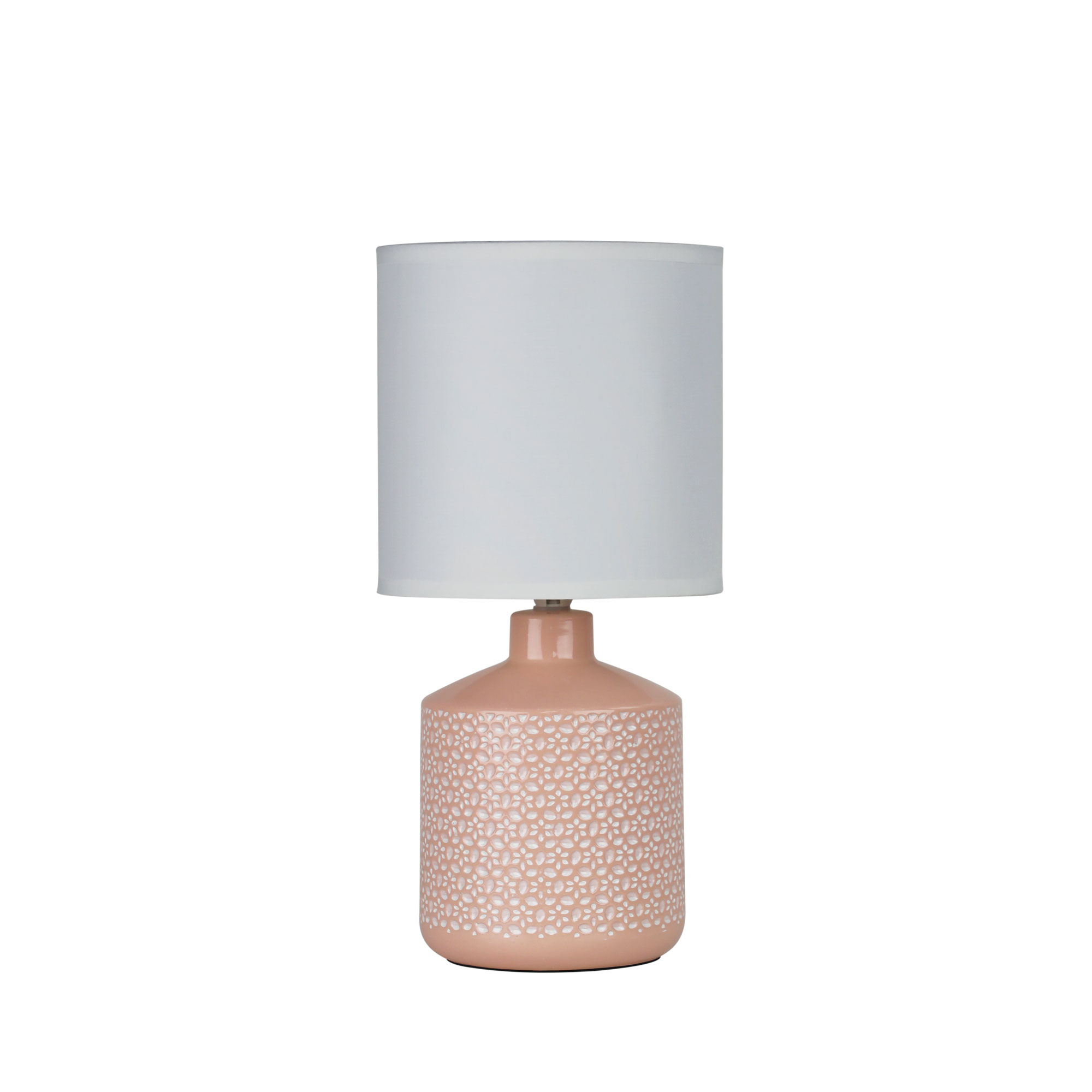 Clinton Glossy Pink Ceramic Bedside Table Lamp