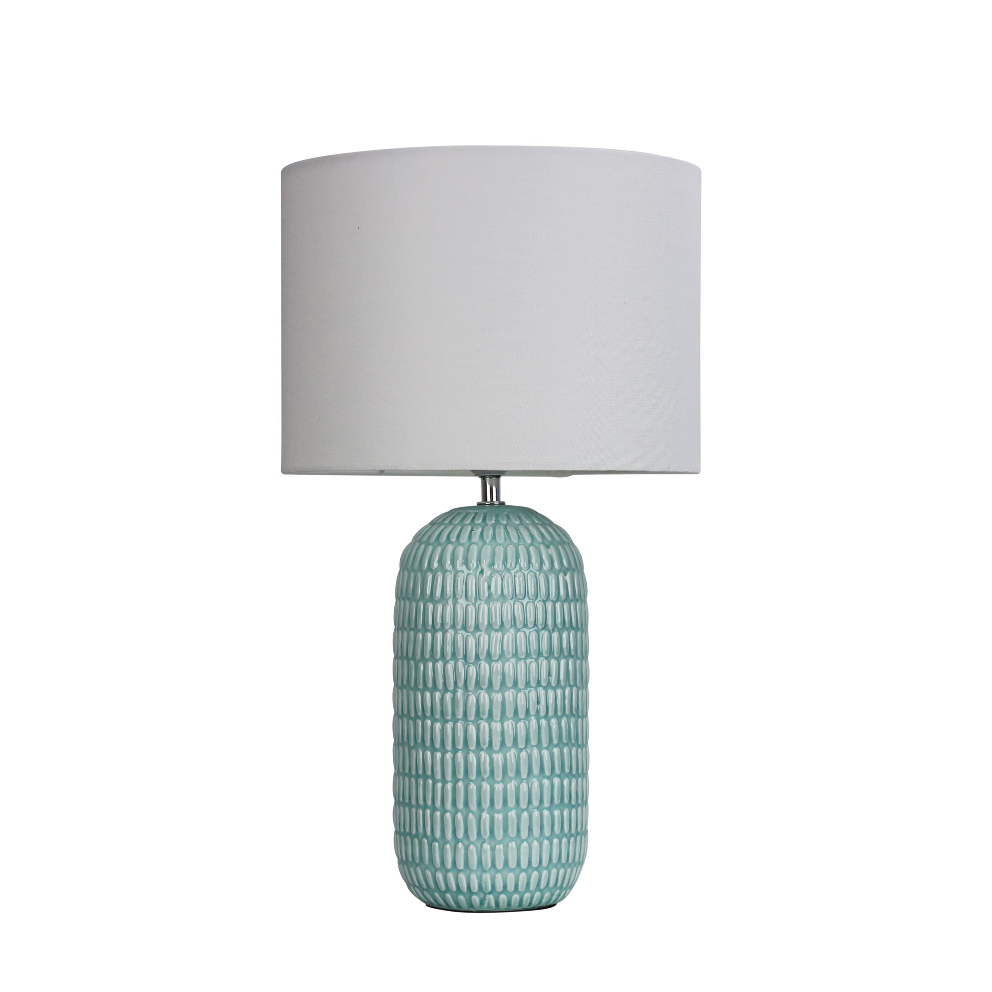 Harley Pale Blue Patterned Ceramic Table Lamp