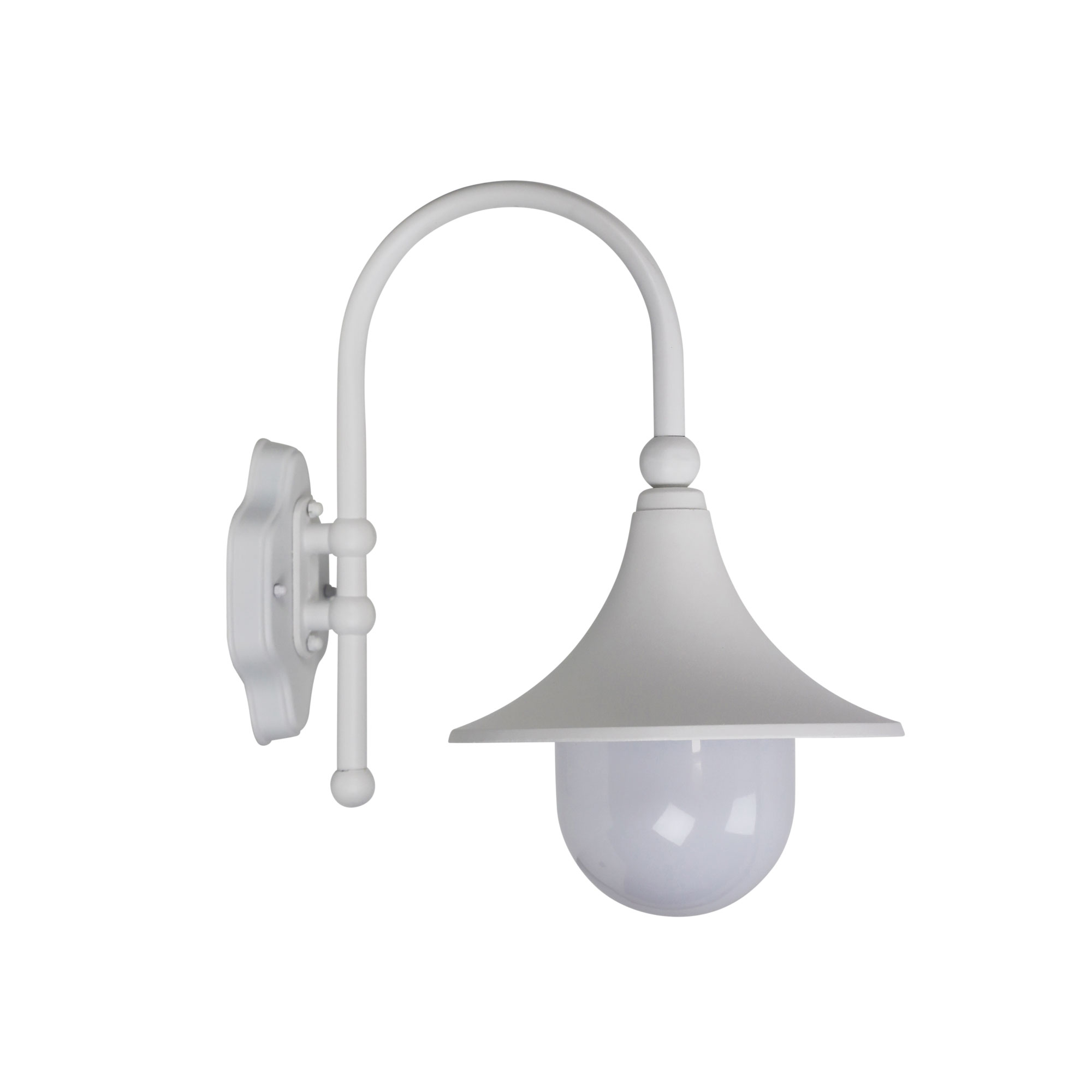 Merida White Aluminium Outdoor Wall Lamp