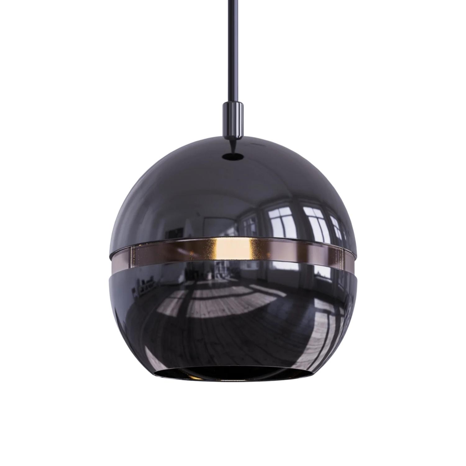 Savannah Polished Black Round Pendant