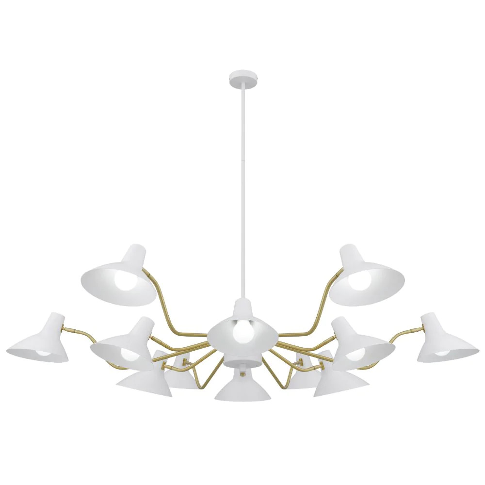 Farrah 12 Light White Adjustable Chandelier