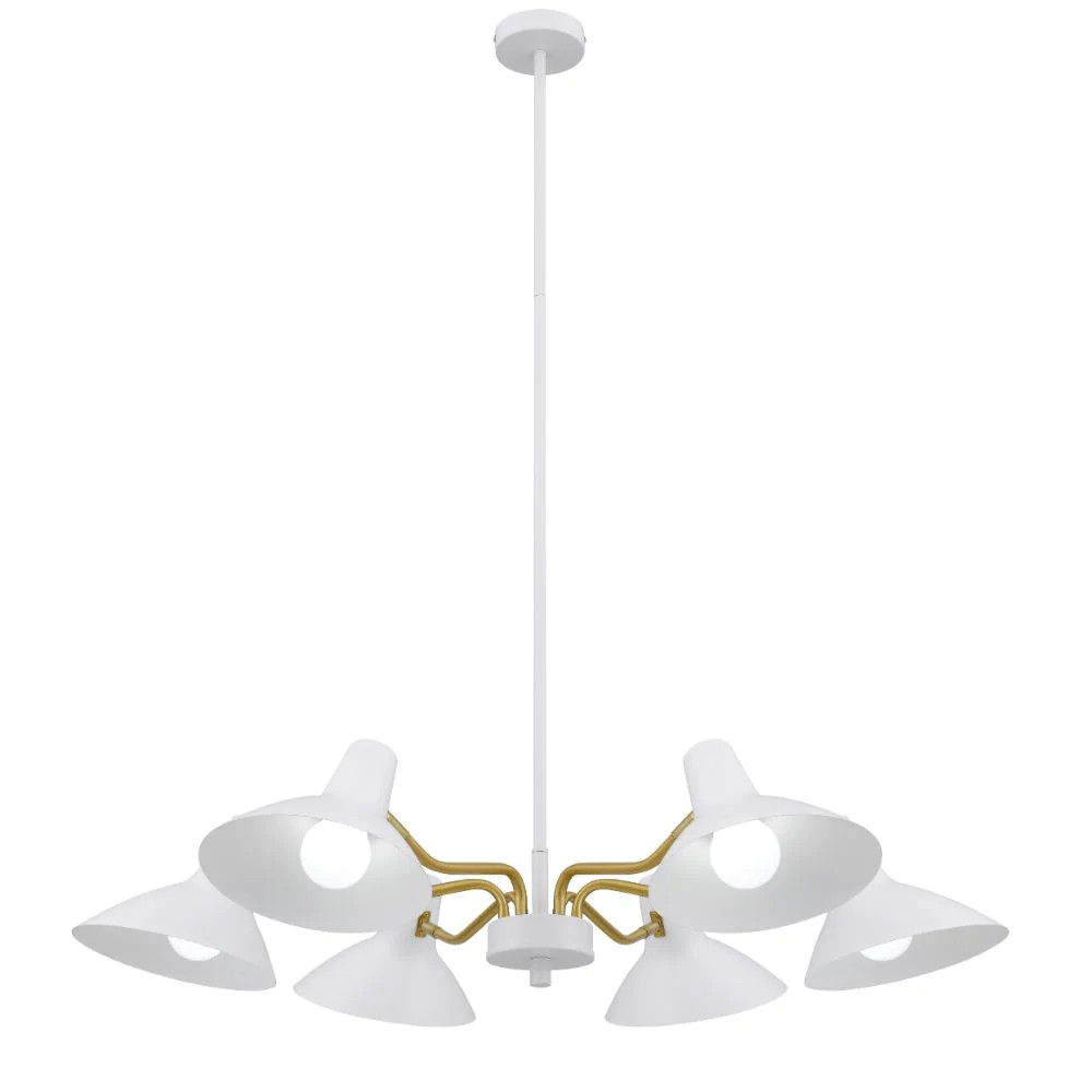 Farrah 6 Light White Adjustable Chandelier
