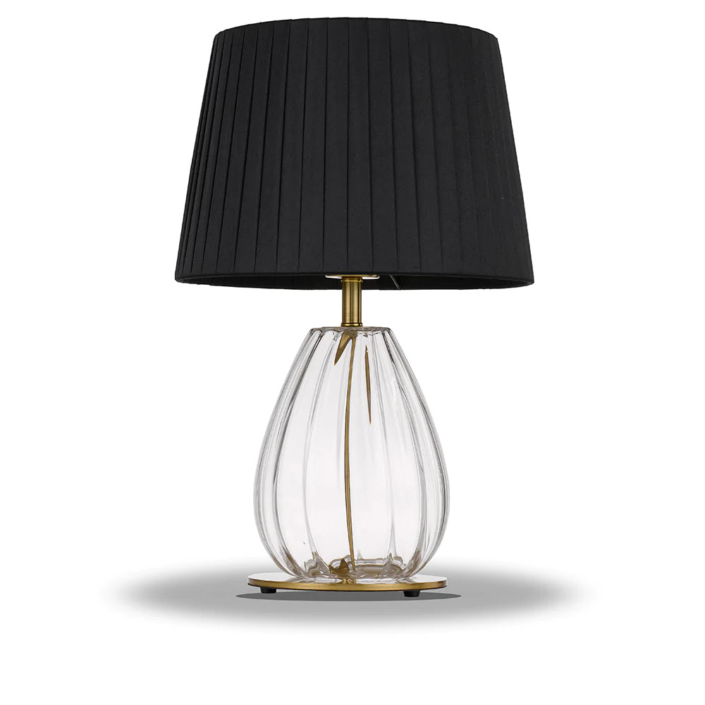 Versailles Sculptured Glass Antique Gold Table Lamp