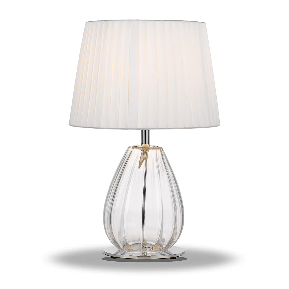 Versailles Sculptured Glass Chrome Table Lamp