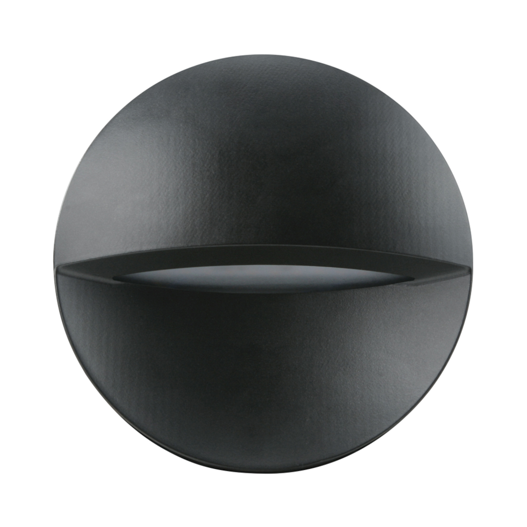 Vibe Black Round Outdoor LED Wall Light