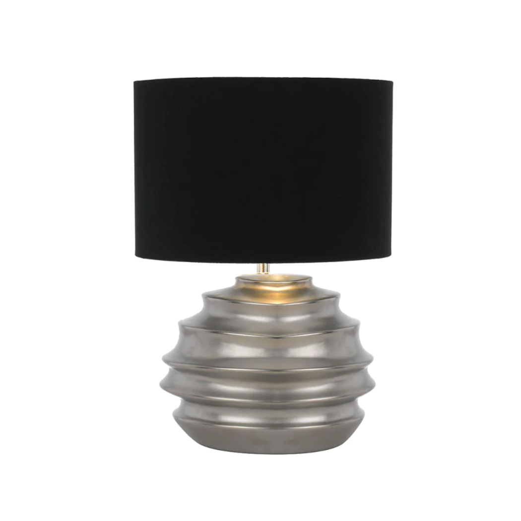 Ada Silver Spiral Ceramic Table Lamp