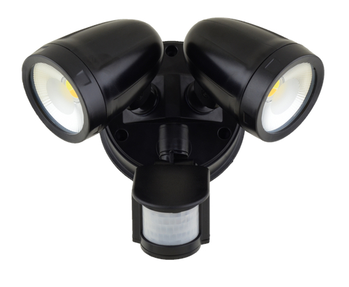 Vaccus Black Double Spotlight with Sensor
