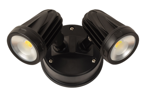 Forte Black Outdoor Premium Double Spotlight