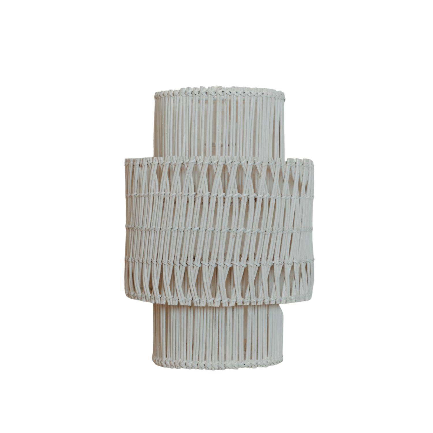 Norway White Rattan Weave Wall Sconce