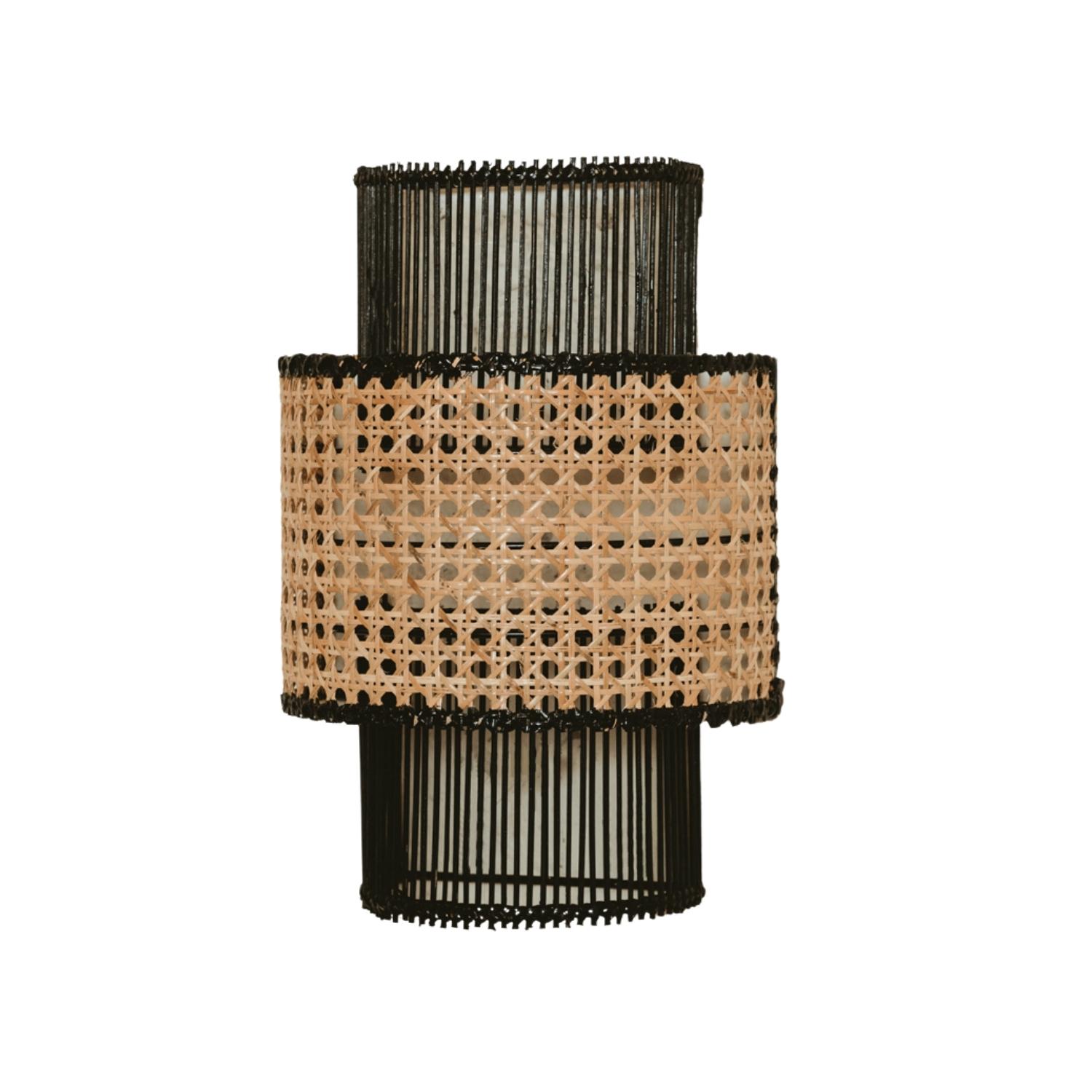 Sherry Black and Natural Weave Coastal Wall Light