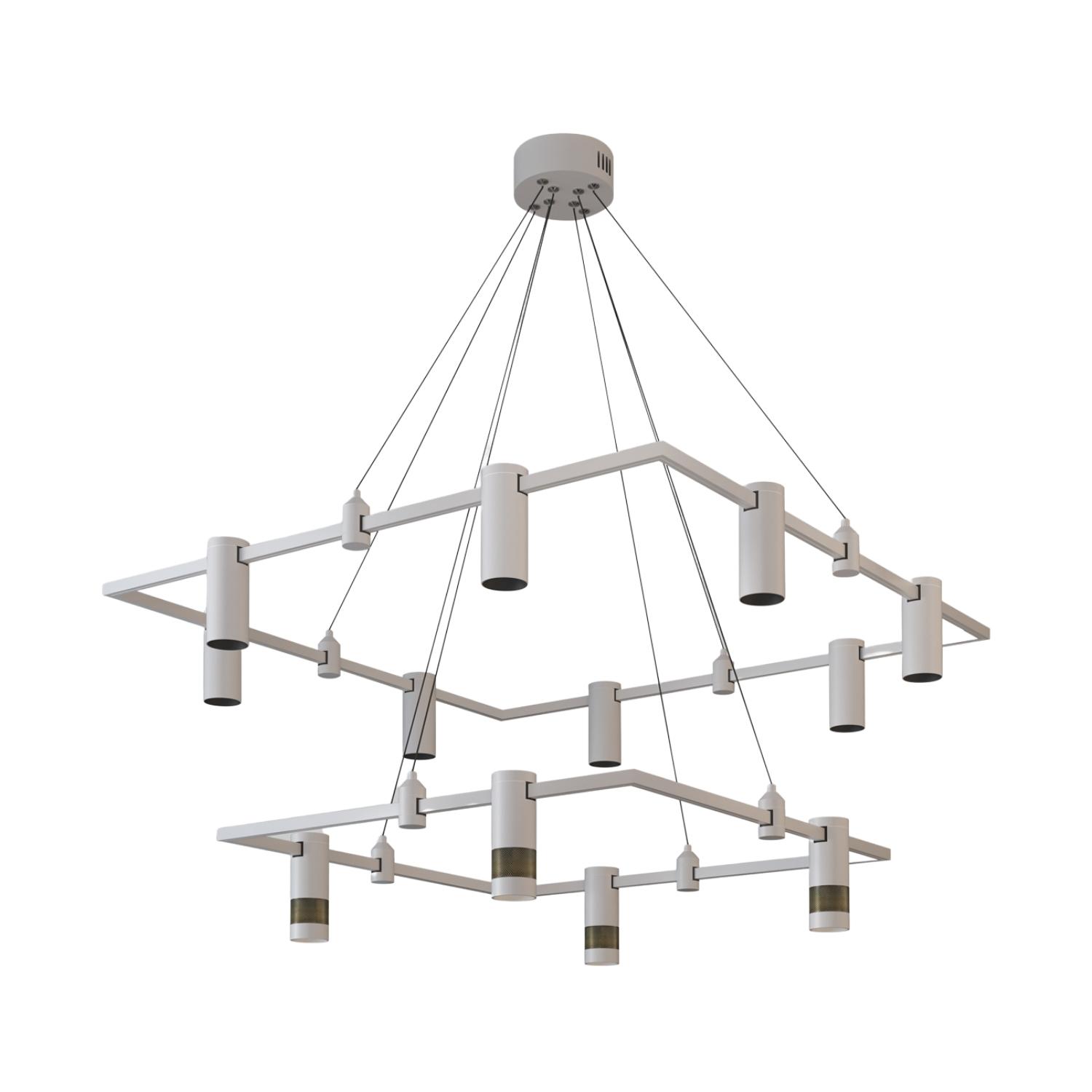 Two Tier Square Modular Suspended Light System FZ001