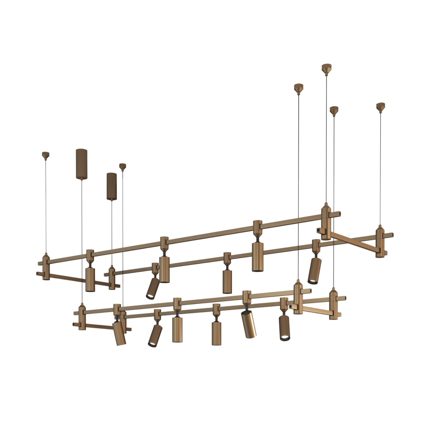 Two Tier Four Track Rectangle Modular Lighting System FJ003