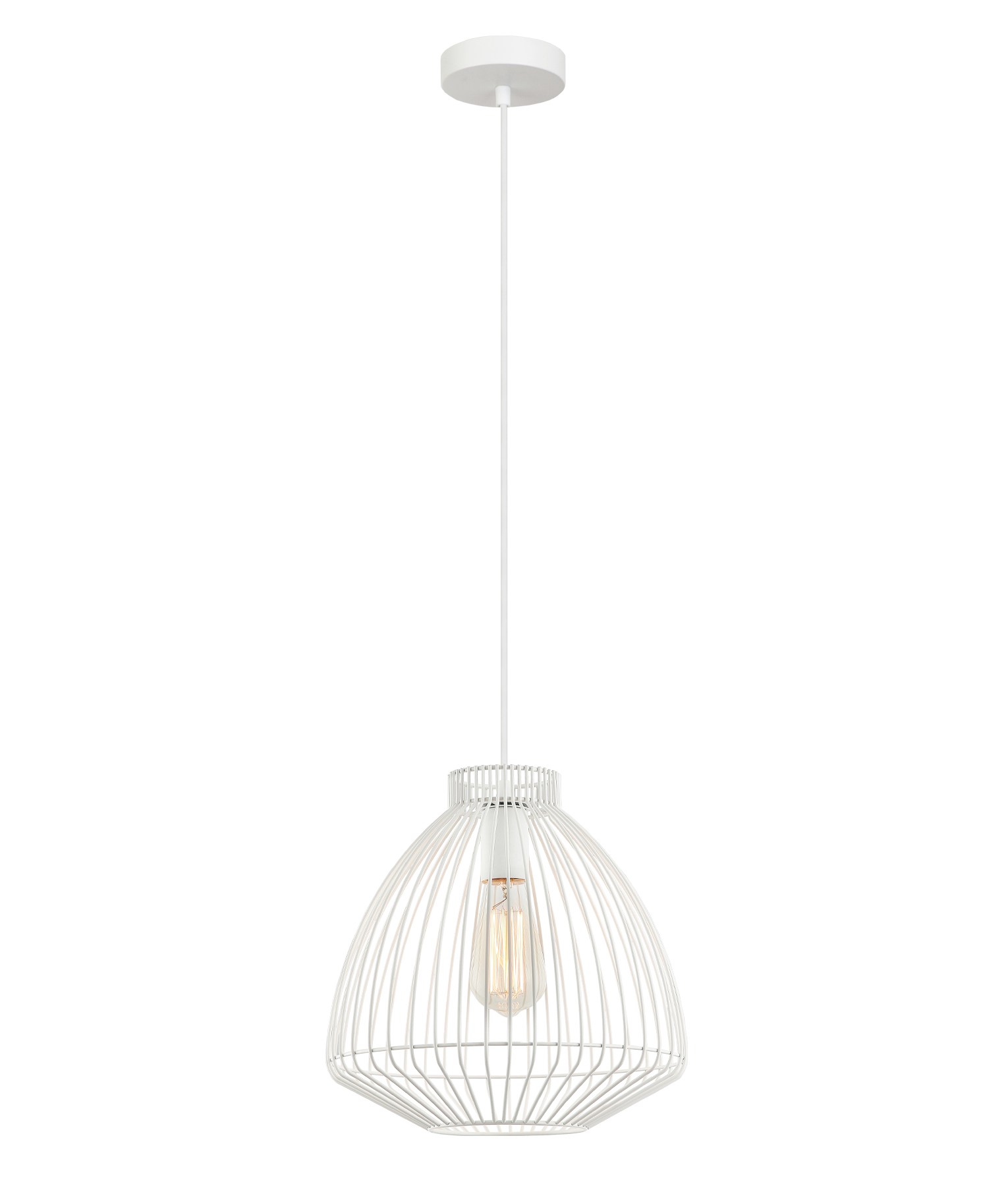 Manuel White Wire Cage Pendant Light