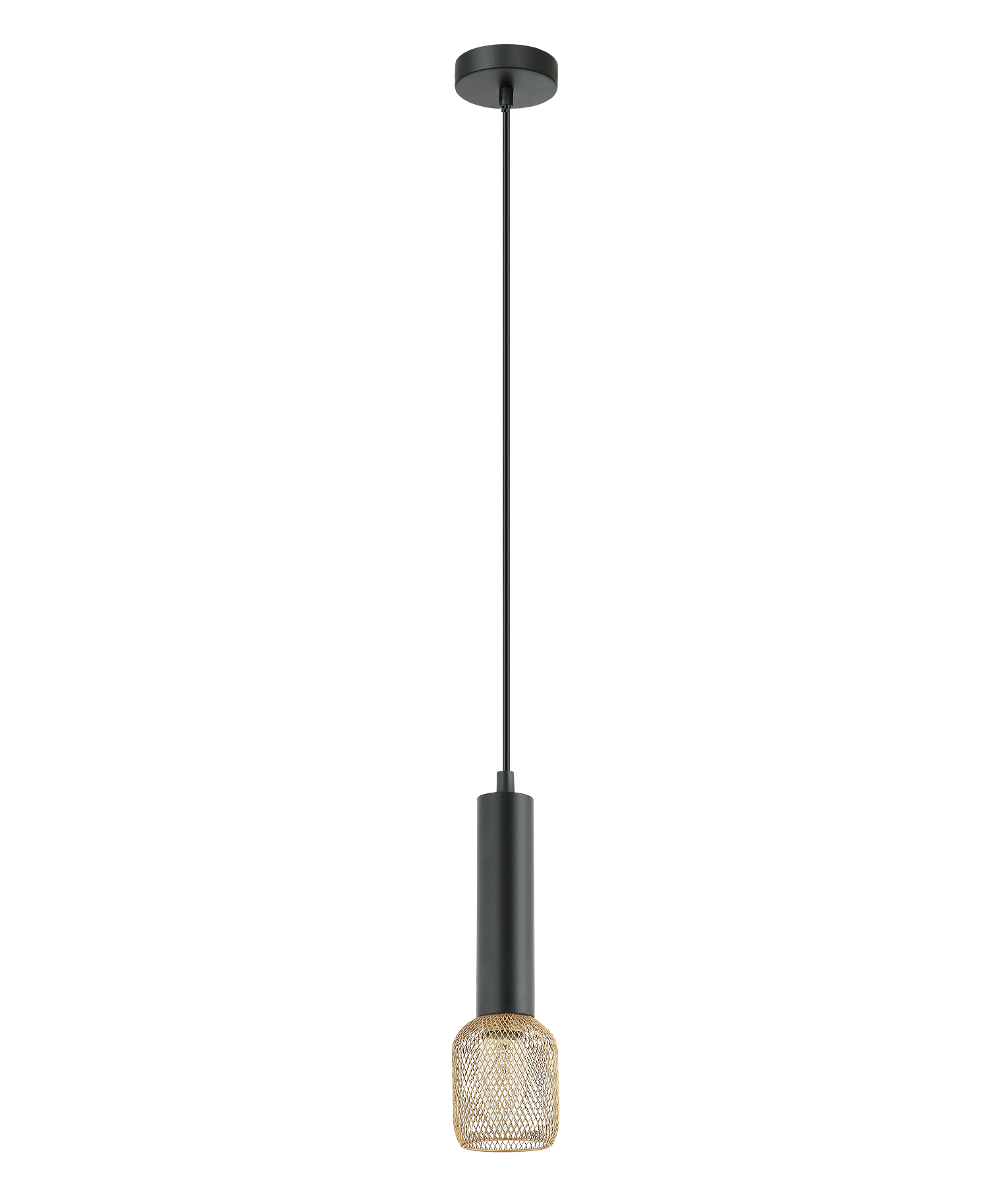 Mimir Black and Brass Mesh Pendant